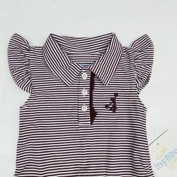 NWT Itsy Bitsy 24M Maroon Game Day Polo Dress - Picture 3 of 3